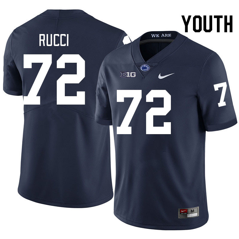 Youth #72 Nolan Rucci Penn State Nittany Lions College Football Jerseys Stitched-Navy